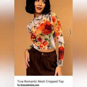 DIL floral mesh cropped top size Small